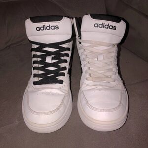 Adidas White and Black High-Top Sneakers
